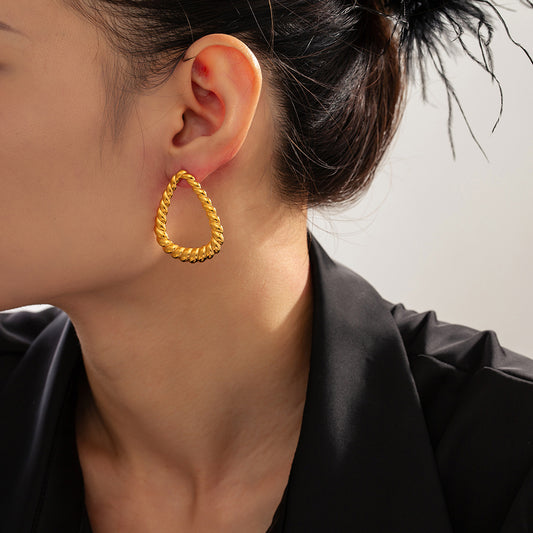 18K Gold-Plated Twisted Earrings