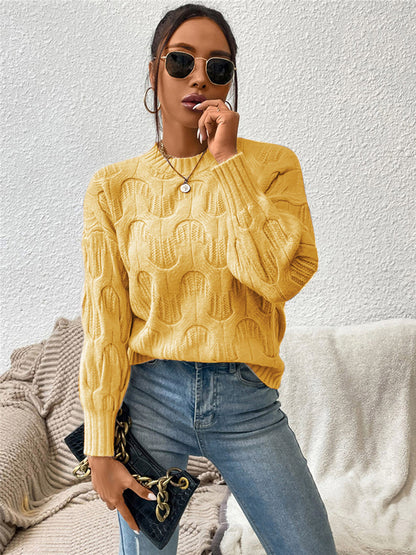 Round Neck Long Sleeve Sweater - Fashion Finder Hub
