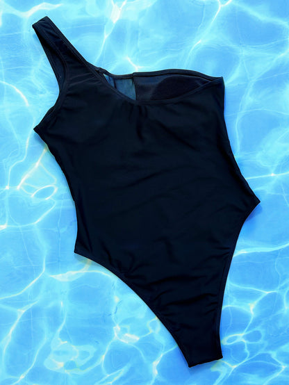 One-Shoulder Sleeveless One-Piece Swimsuit - Fashion Finder Hub
