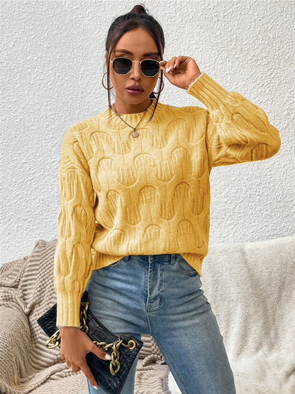 Round Neck Long Sleeve Sweater - Fashion Finder Hub