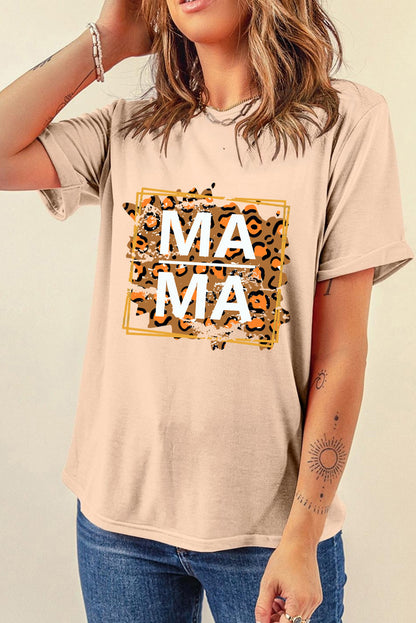 MAMA Round Neck Short Sleeve T-Shirt - Fashion Finder Hub