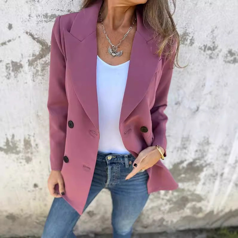 Urban Women's Fashion Lapel Long Sleeve Casual Jacket