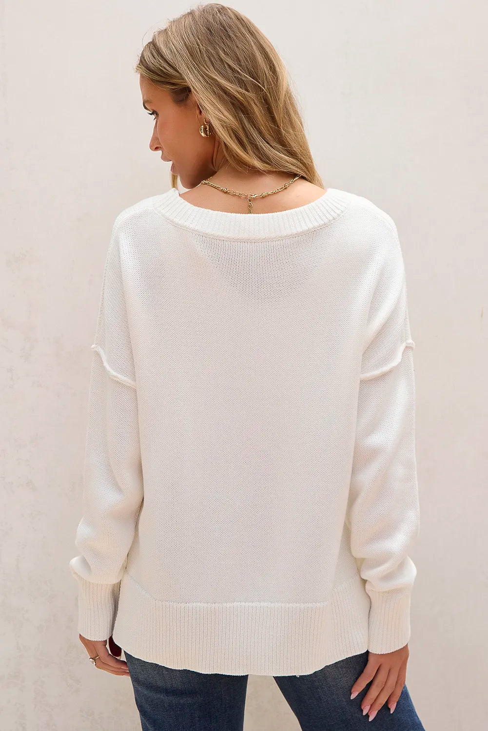 US Flag Round Neck Long Sleeve Knit Top