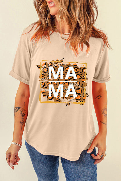 MAMA Round Neck Short Sleeve T-Shirt - Fashion Finder Hub