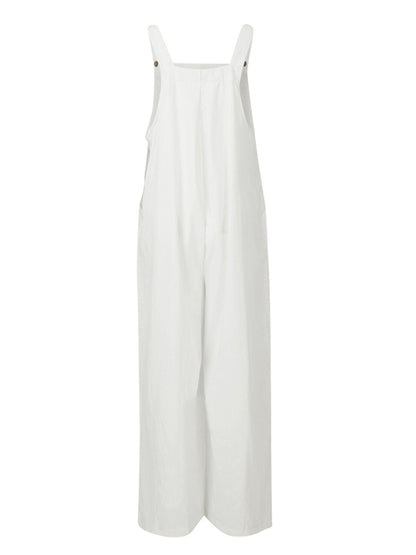 Women's cotton and linen loose casual all-match one-piece wide-leg overalls trousers