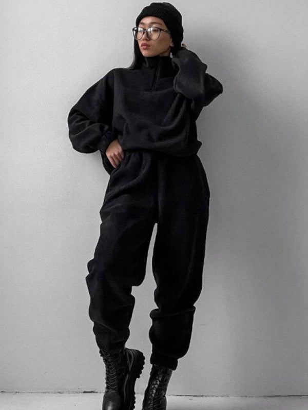 Women's Hooded Sweatshirt Sports Casual Suit Two Piece Set