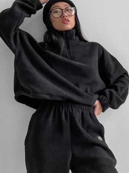 Women's Hooded Sweatshirt Sports Casual Suit Two Piece Set