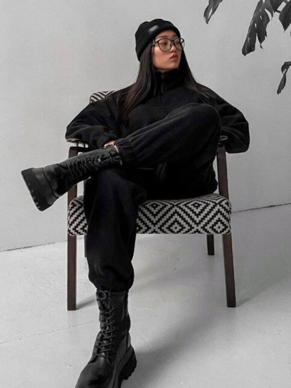 Women's Hooded Sweatshirt Sports Casual Suit Two Piece Set
