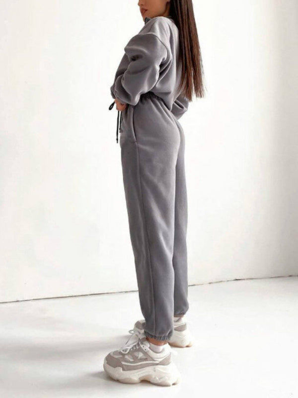 Women's Hooded Sweatshirt Sports Casual Suit Two Piece Set