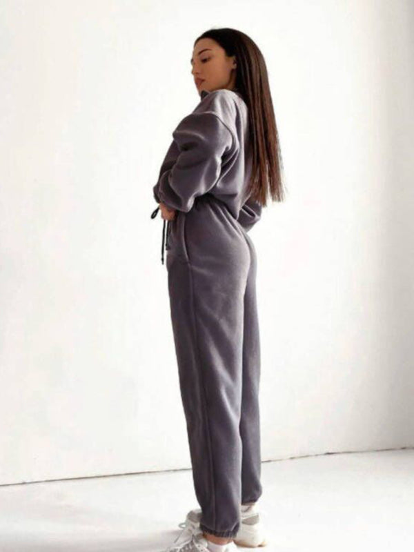 Women's Hooded Sweatshirt Sports Casual Suit Two Piece Set