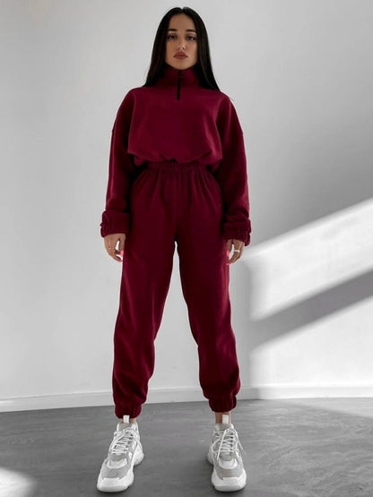Women's Hooded Sweatshirt Sports Casual Suit Two Piece Set