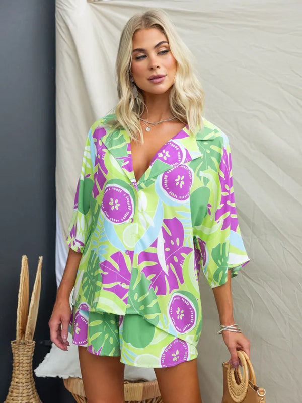 New Multi-Color Loose Vacation Short Suit