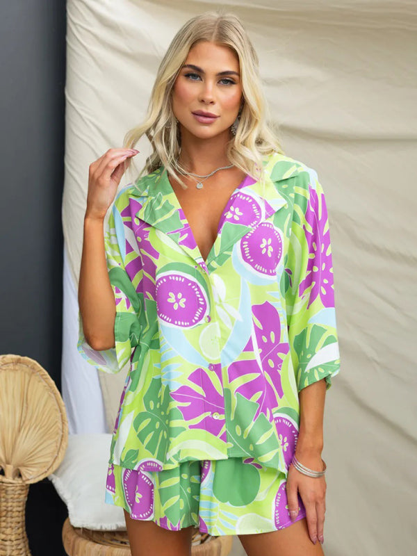 New Multi-Color Loose Vacation Short Suit