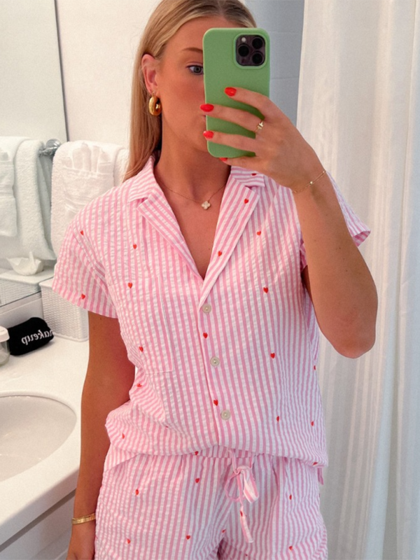 New love striped home wear casual suit (can be worn outside)