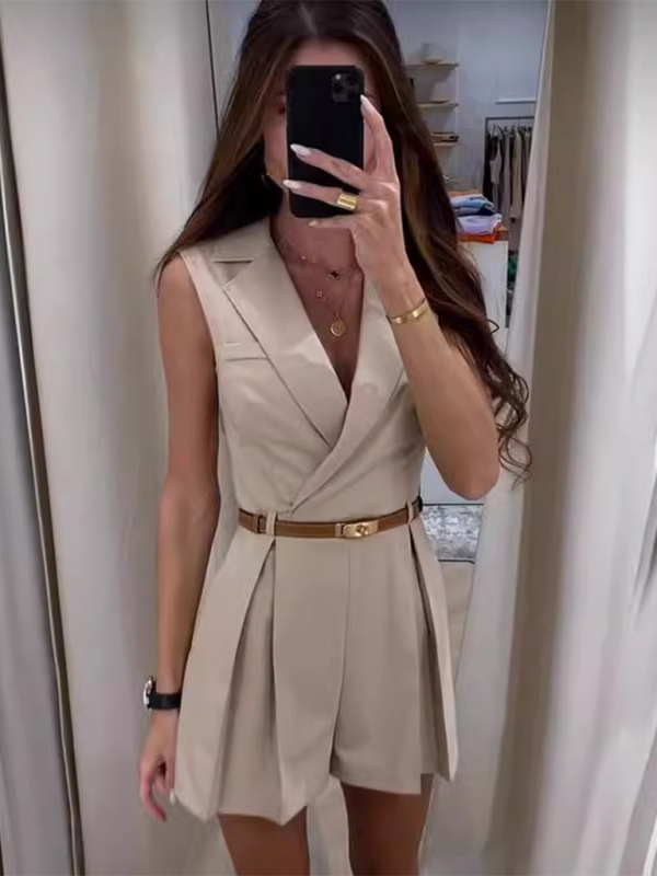 New temperament romper (belt not included)