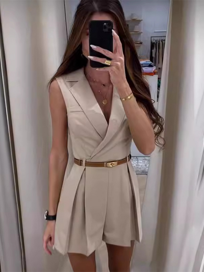 New temperament romper (belt not included)