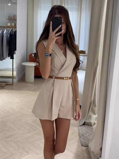 New temperament romper (belt not included)