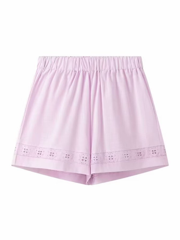 Hollow top + shorts set