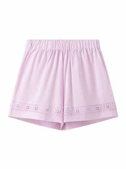 Hollow top + shorts set