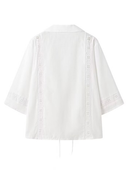 Hollow top + shorts set
