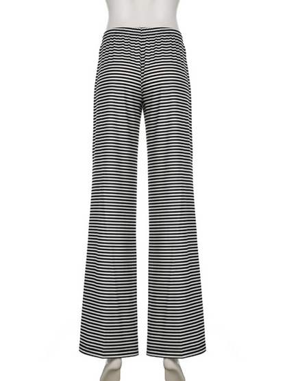 Loose-fitting low-rise casual pants, hot girl drape knitted wide-leg trousers