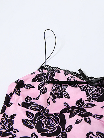 New Black Rose Skirt Set