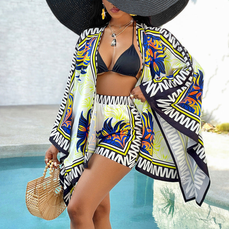 Printed shorts two-piece set